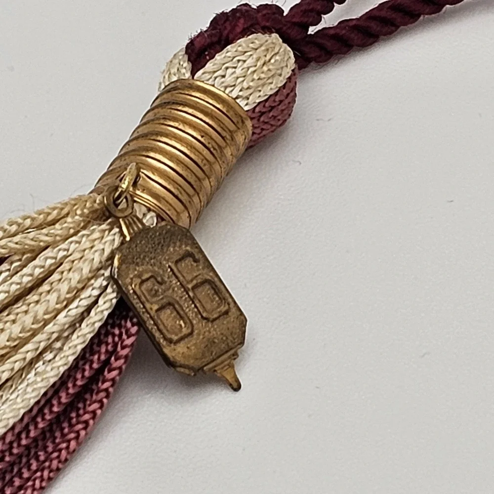 Graduation Tassel 1966 Burgundy And White Vintage